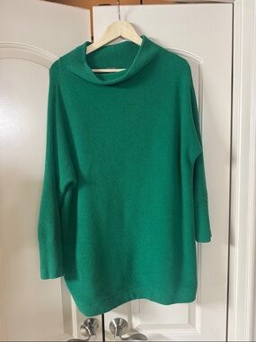 Free People Kelly Green Cowl Neck Knit Sweater